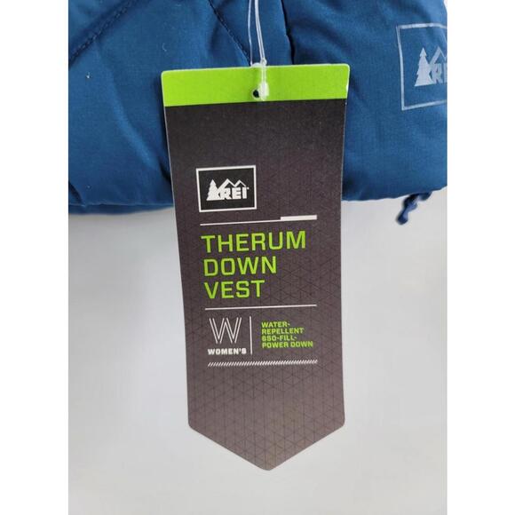 REI Woman’s Therum Down Vest Large Full Zip Blue Puffer Quilted NWT List Was $99 - Picture 4 of 9